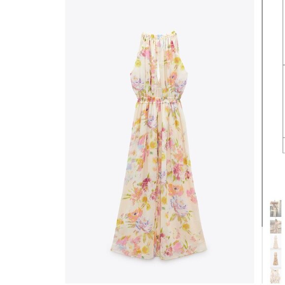 LONG FLORAL PRINT DRESS Size L NEW WITH TAG! - Picture 4 of 5